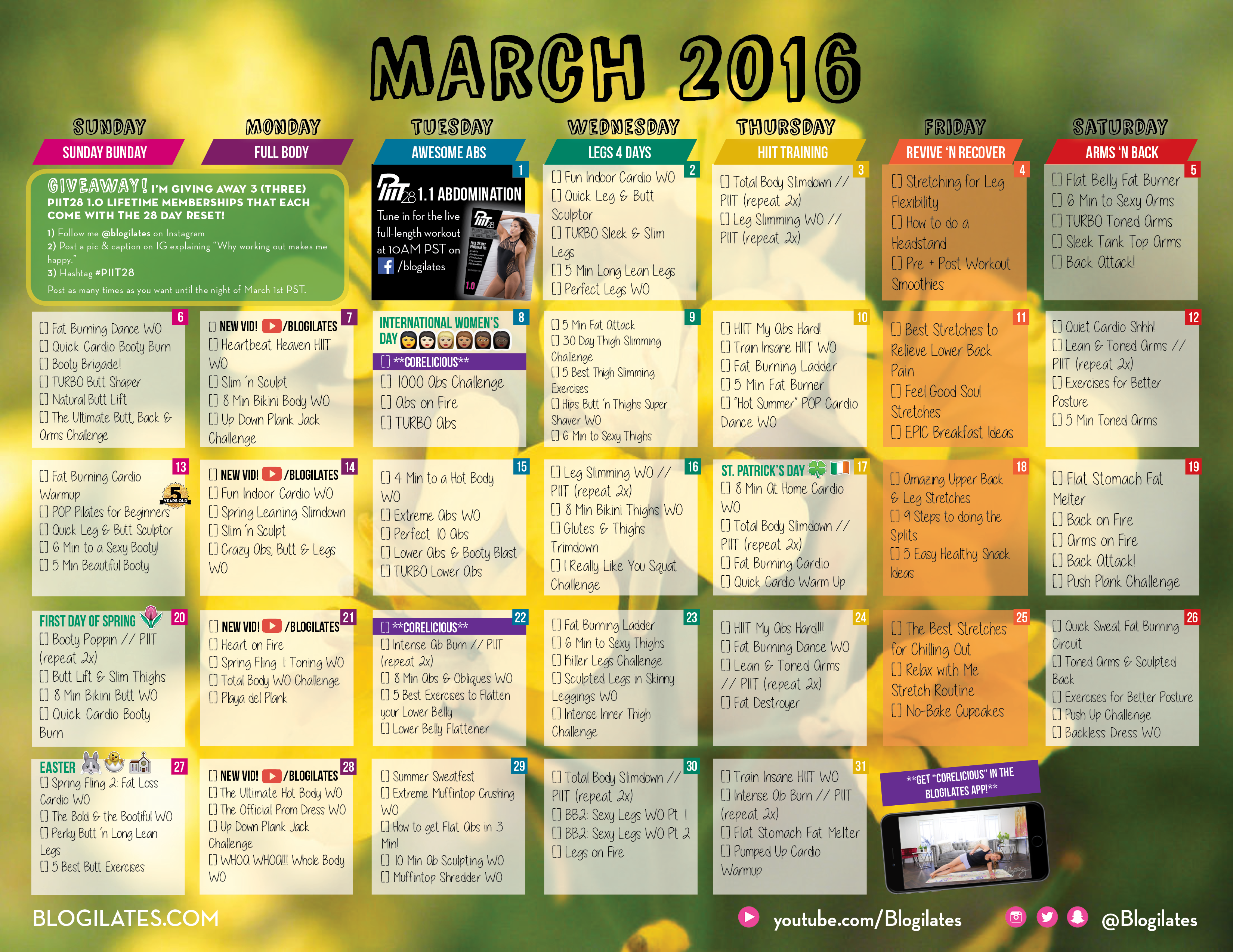 March Workout Calendar! To get the PW, sign up for the newsletter! | March Workout Calendar! To get the PW, sign up for the newsletter! |