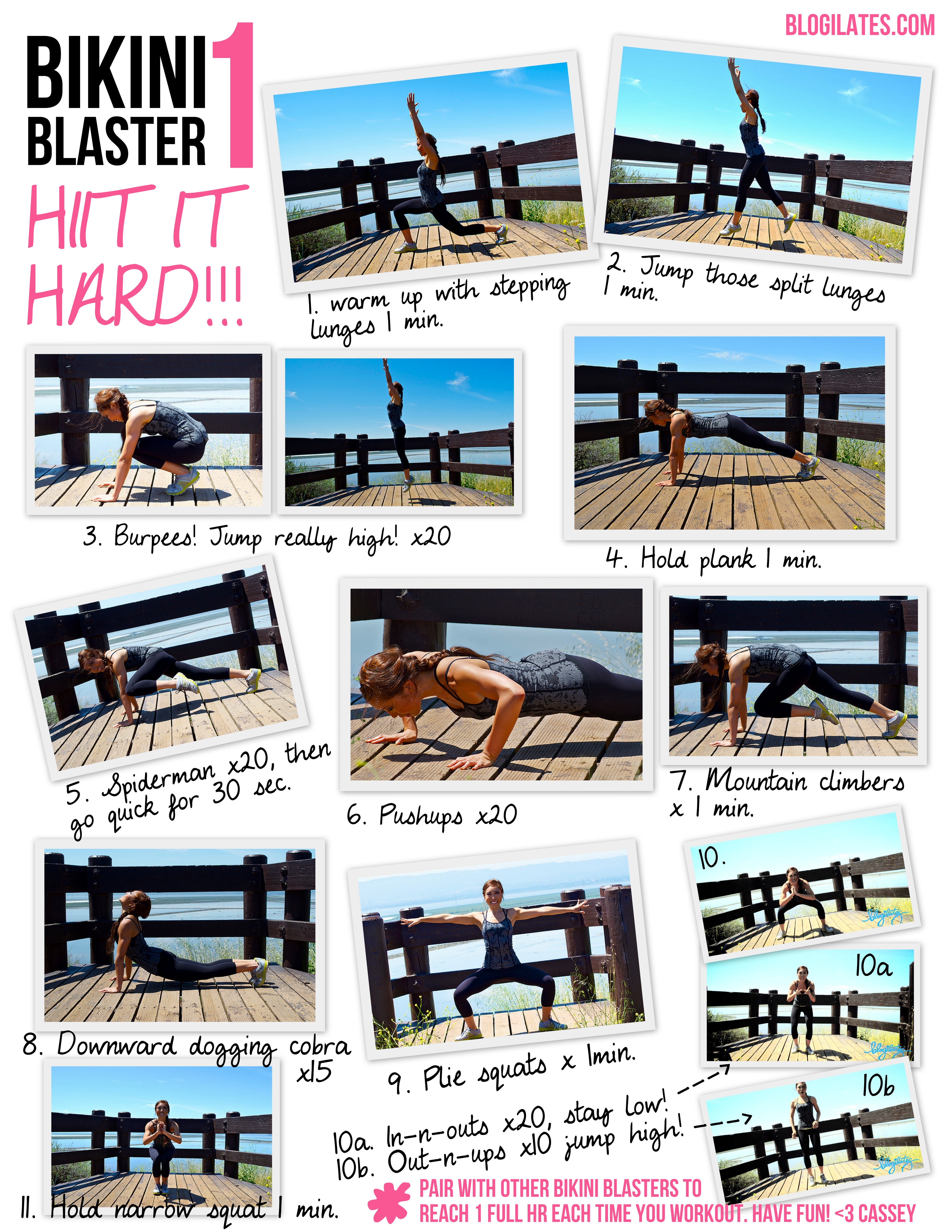 Bikini 1 HIIT IT HARD Printable Workout Blogilates