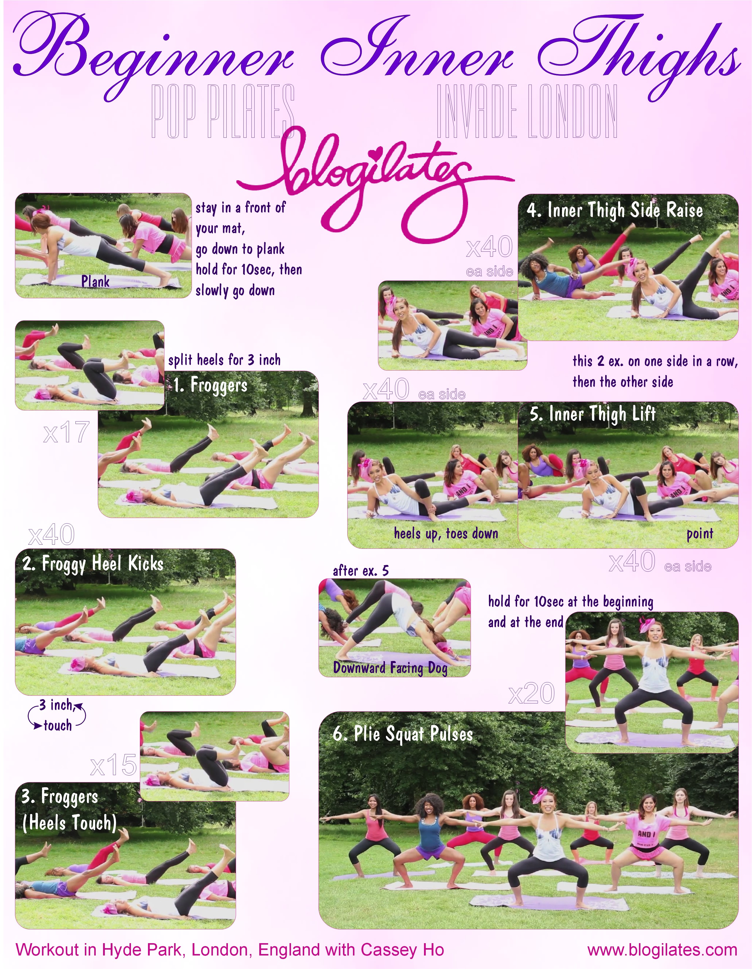 Inner Thigh Workout Printable Blogilates