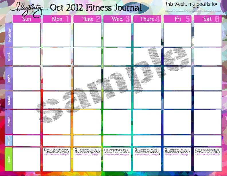 food and fitness log