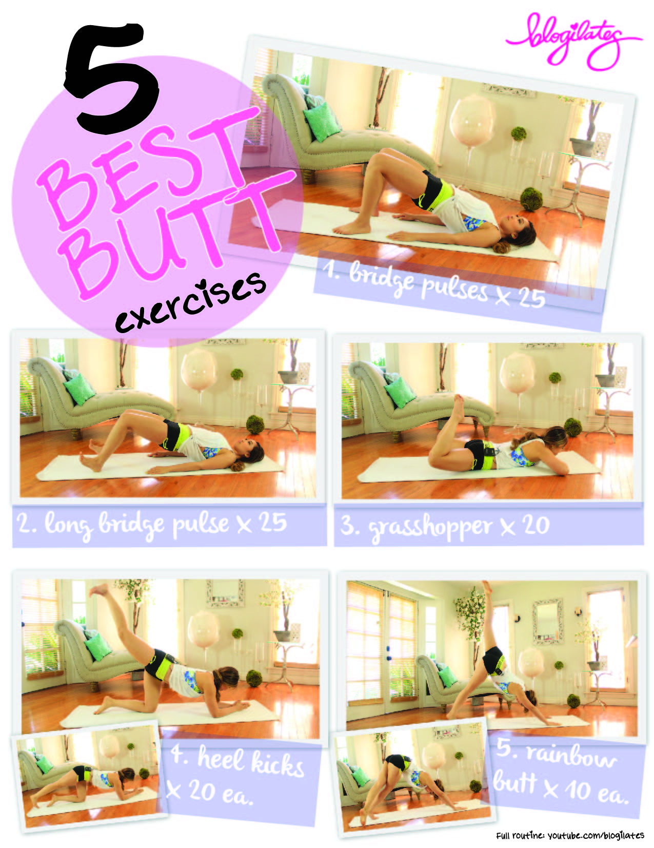 5 best butt exercises printable