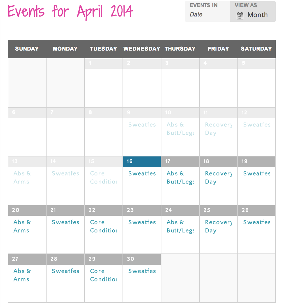 blogilates workout calendar Blogilates