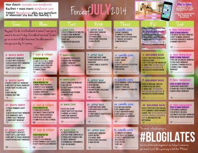 workout calendar Archives - Page 2 of 2 - Blogilates