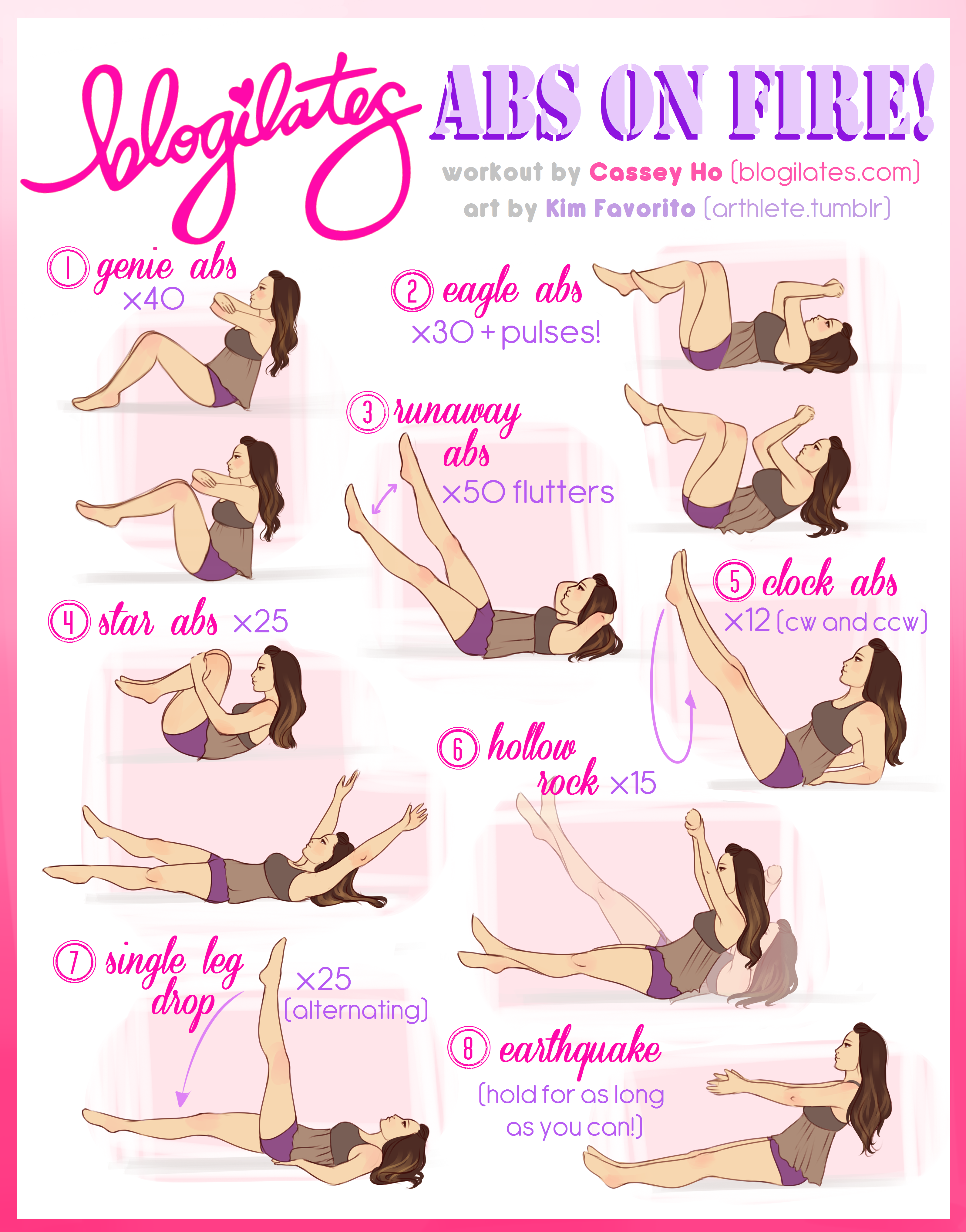 Pludselig nedstigning absorption slump Abs On Fire Printable - Blogilates