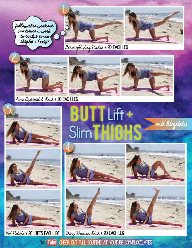 Butt Lift And Slim Thighs Printable Blogilates