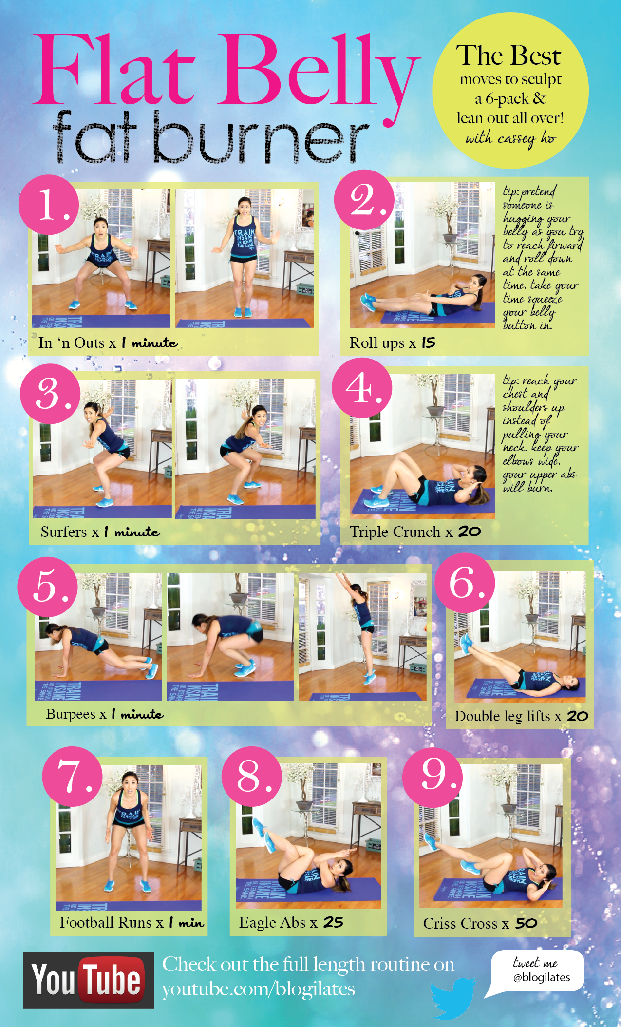 Flat Belly Fat Burner Printable - Blogilates