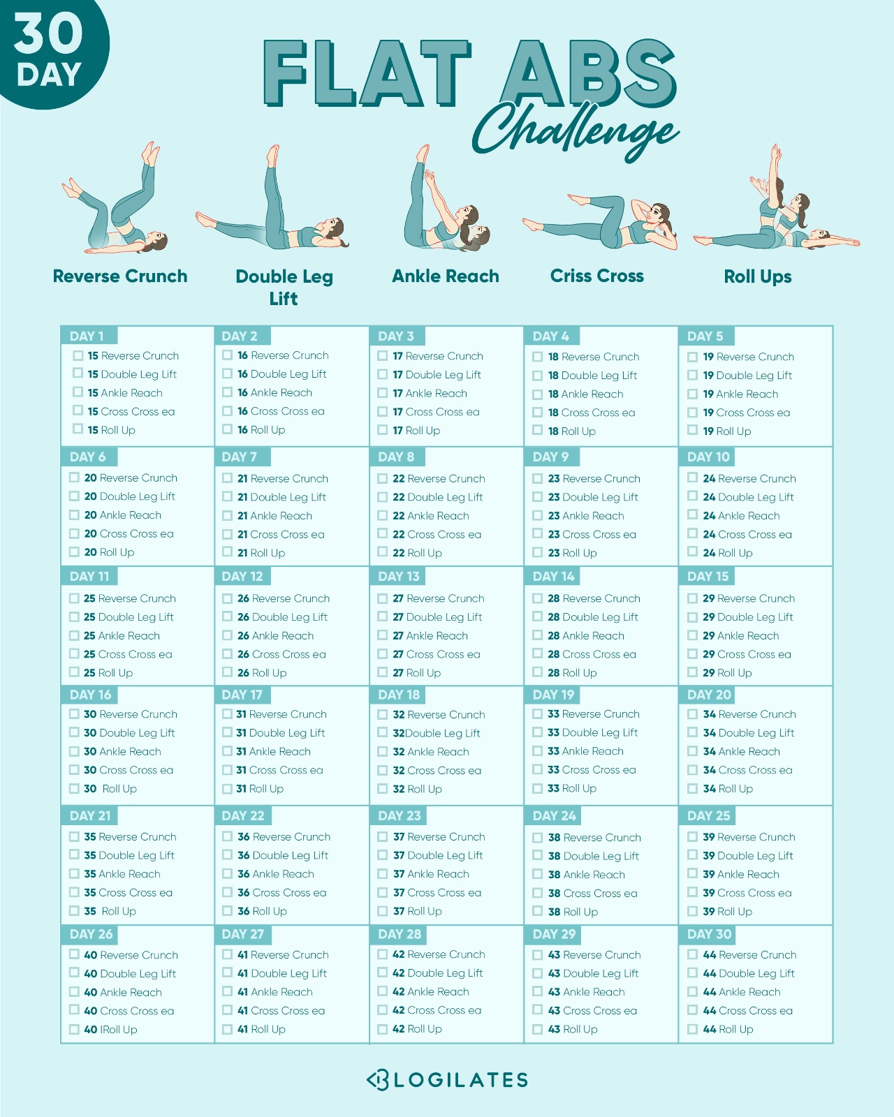 Blogilates Day Challenge Calendar Weekend Kaila Maryanne