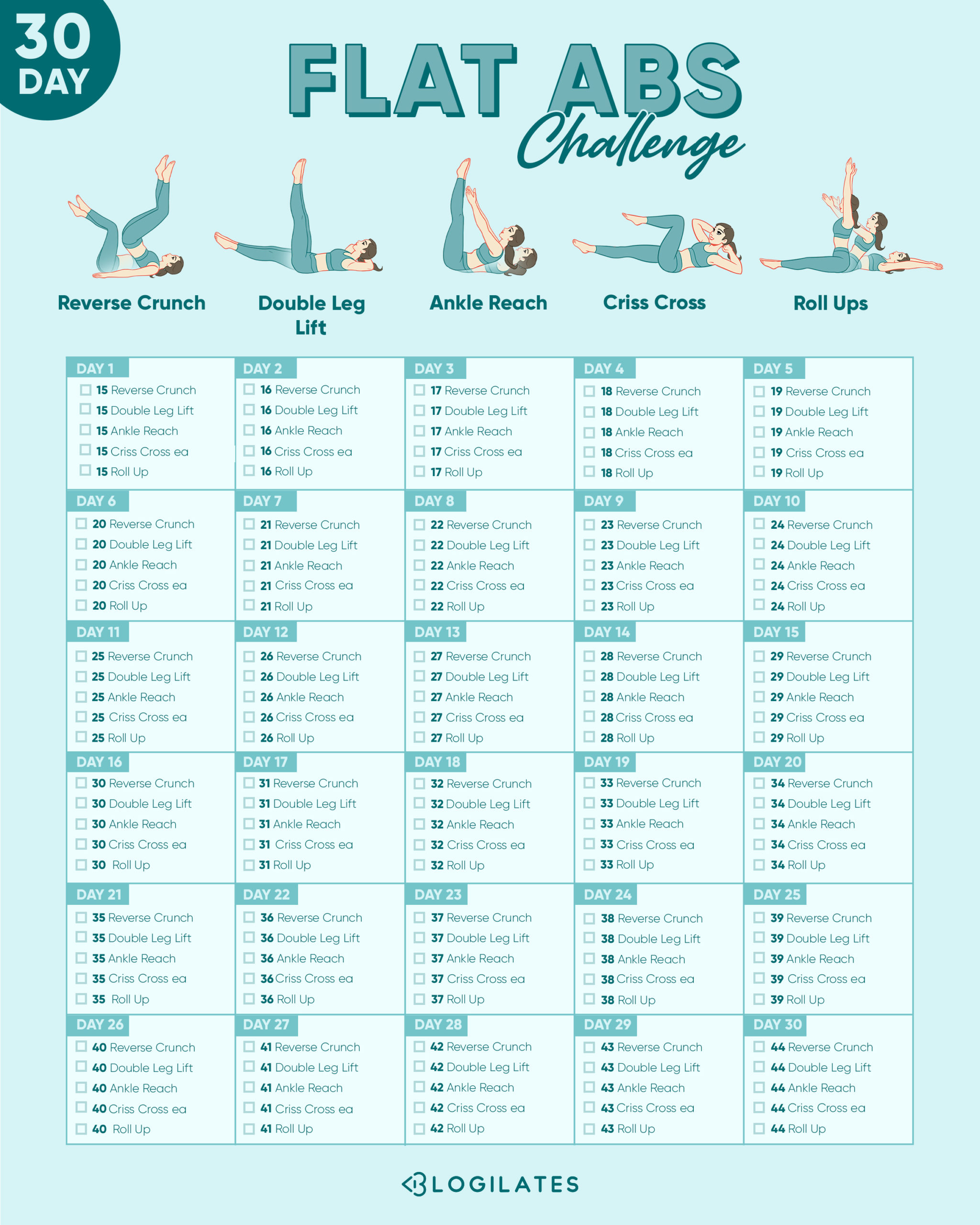 Printable 30 Day Abs Challenge - Customize and Print