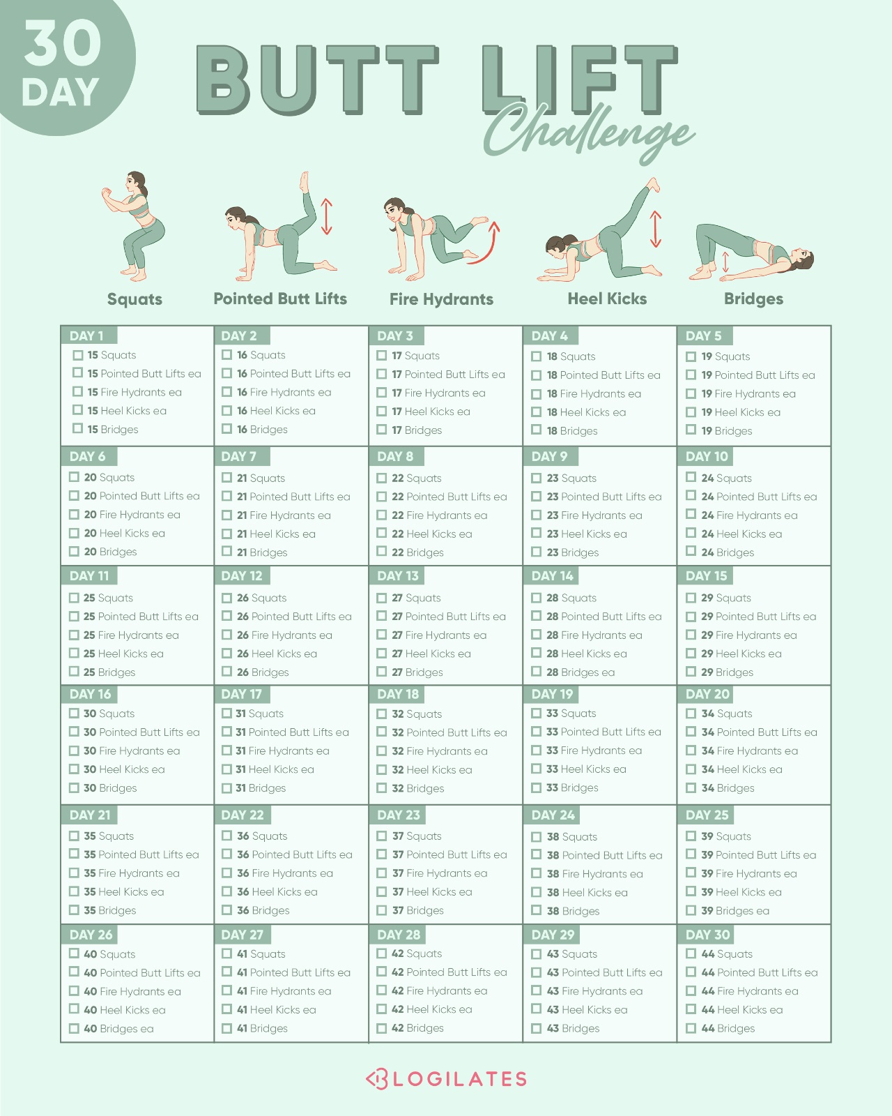 Butt Exercises Archives Blogilates