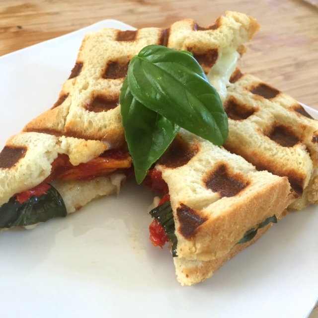 Healthy Spinach & Tomato Quesadilla in a Waffle Iron +  Waffle Maker