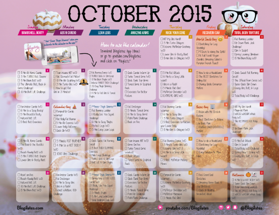 printable workout calendar 2015