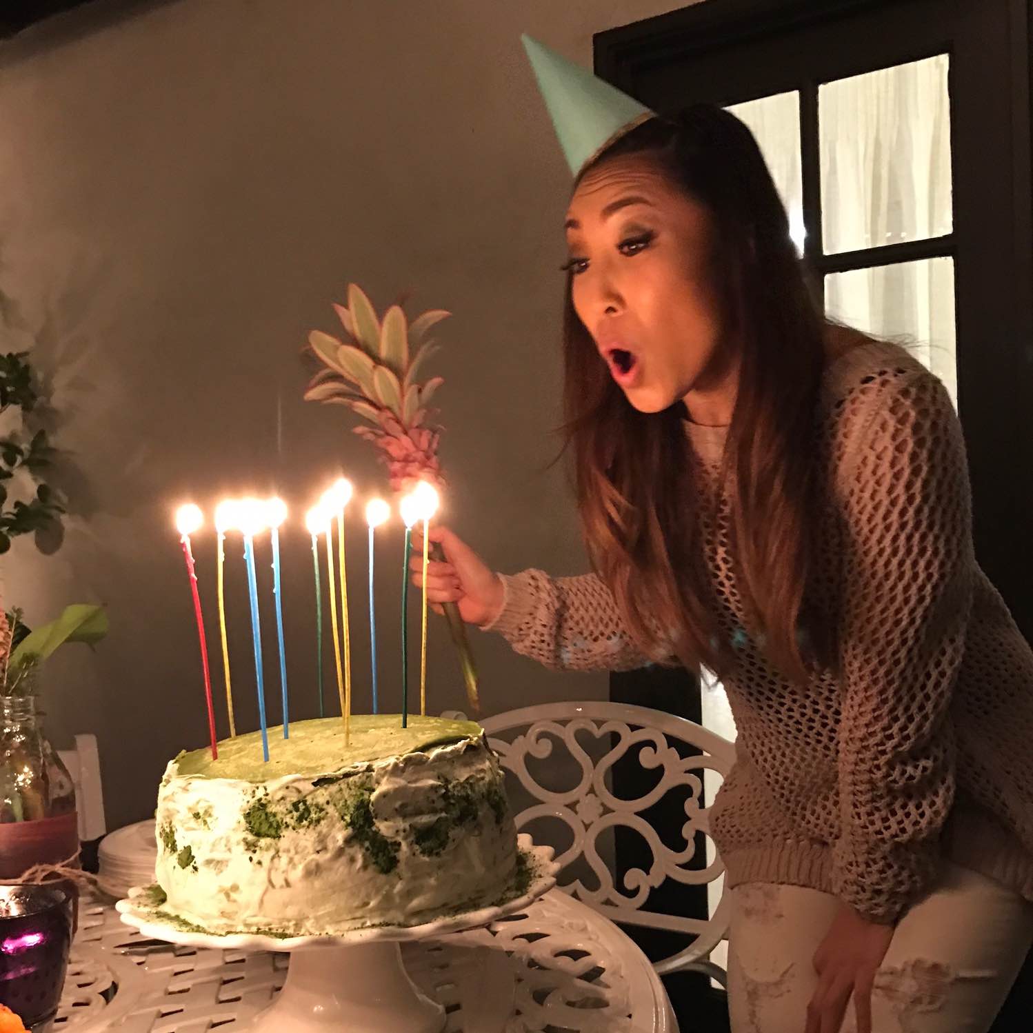 blowing candles