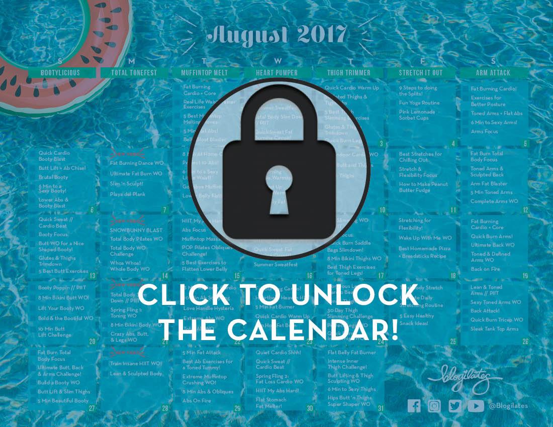 August Workout Calendar! Blogilates