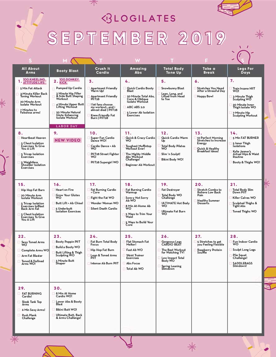 September Calendar Blogilates 2024 Best Perfect Awesome List of Moon