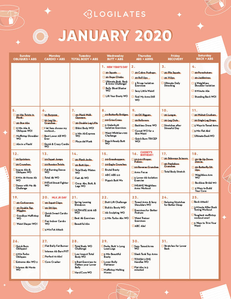Simple February workout challenge 2020 