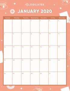 The Cutest 2020 Printable Calendars *FREE* - Blogilates