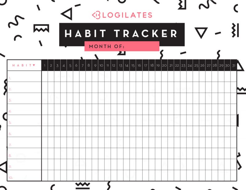 blogilates free habit tracker for dear cassey