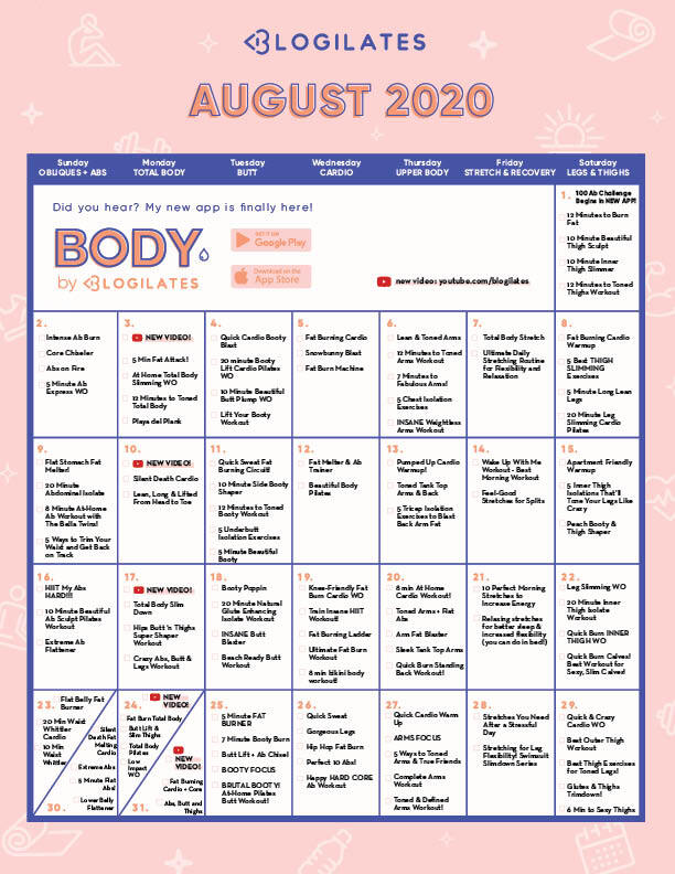 blogilates november 2021 calendar Calendar Archives Blogilates blogilates november 2021 calendar