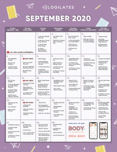 Blogilates September 2025 Calendar