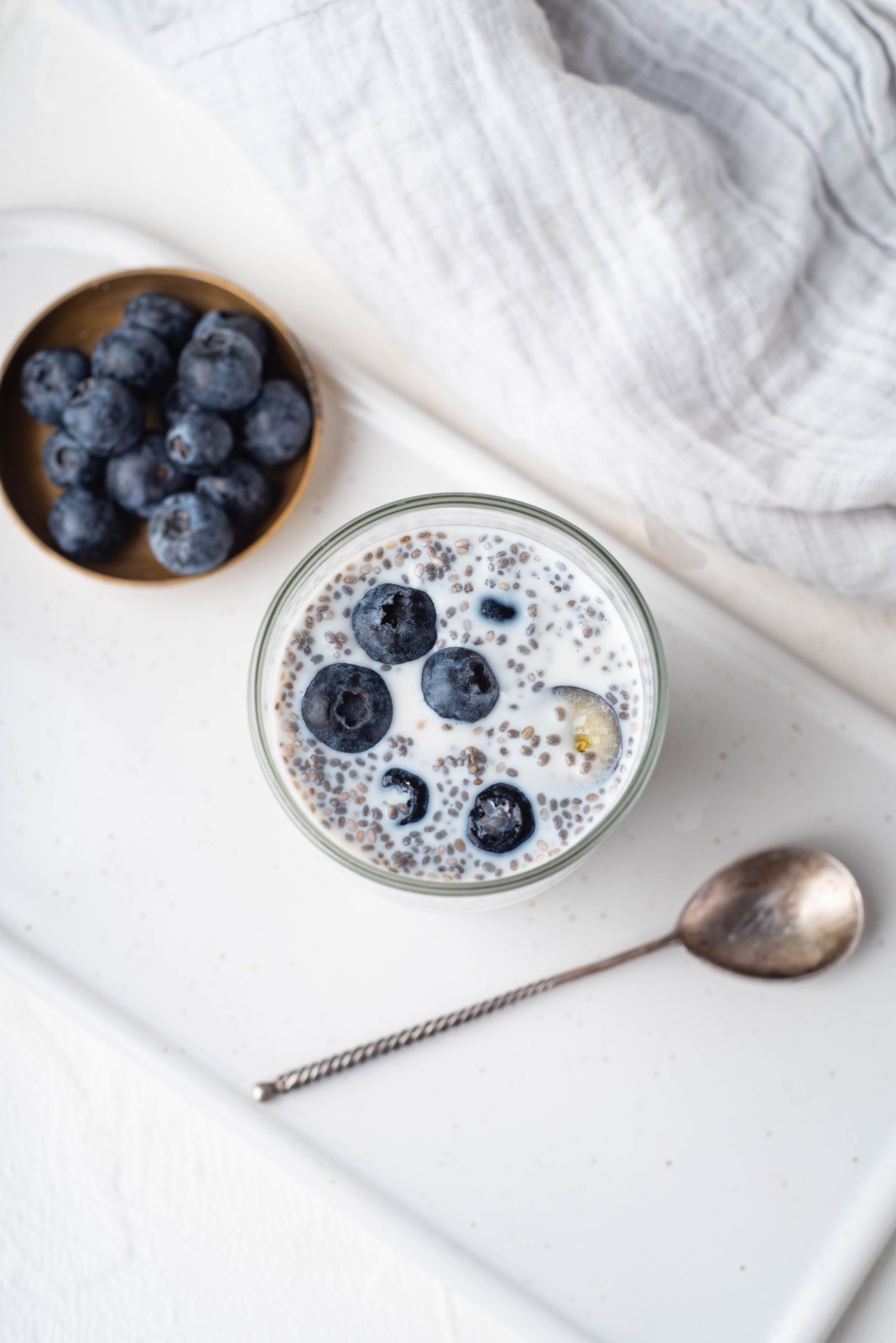 top view blueberry chia pudding with spoon top 10 breakfast recipes