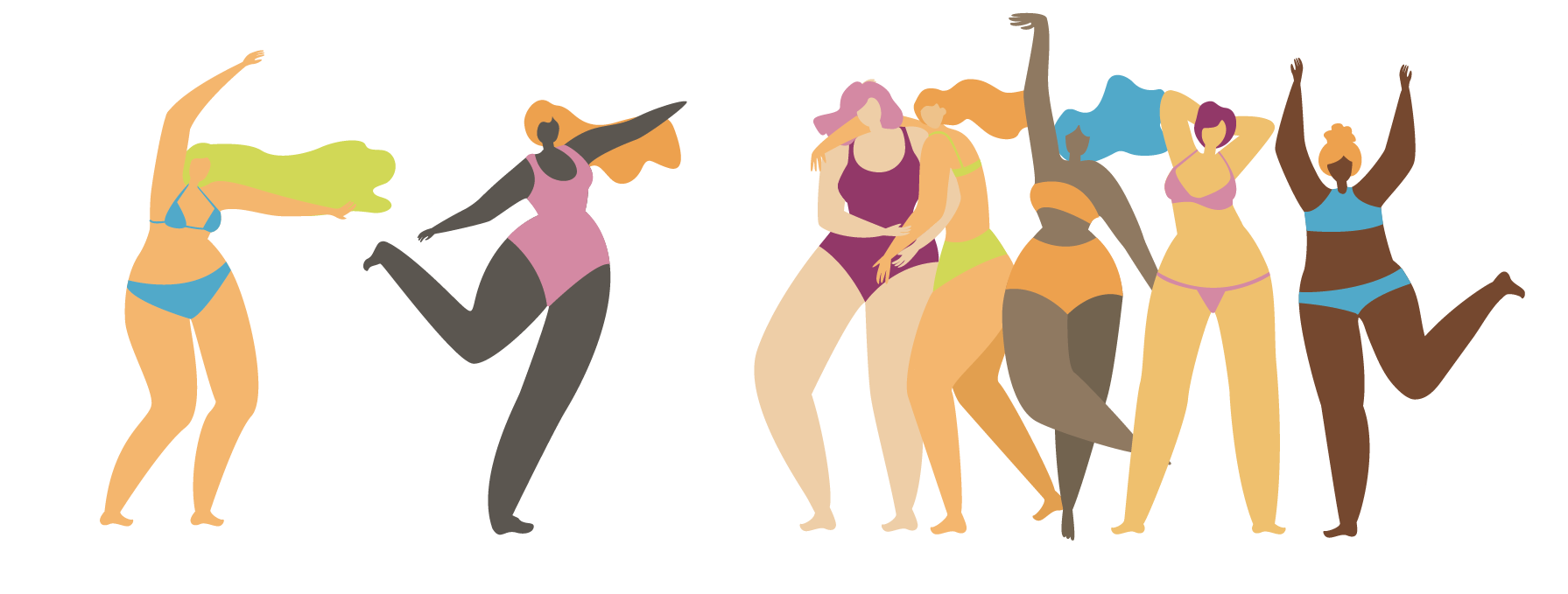 hot girl summer sculpt logo cartoon ladies dancing blogilates