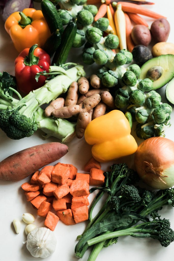 broccoli bell pepper sweet potato garlic ginger avocado carrots