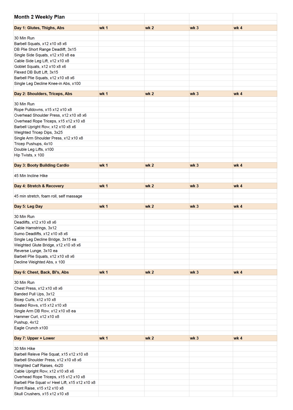 30 day pull up challenge chart