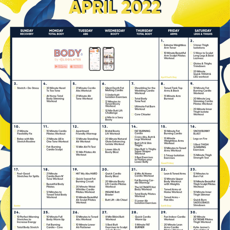 Blogilates May 2025 Calendar Erna Krystyna