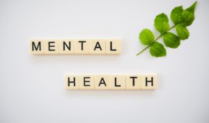 exercise and mental Health title scrabble tiles