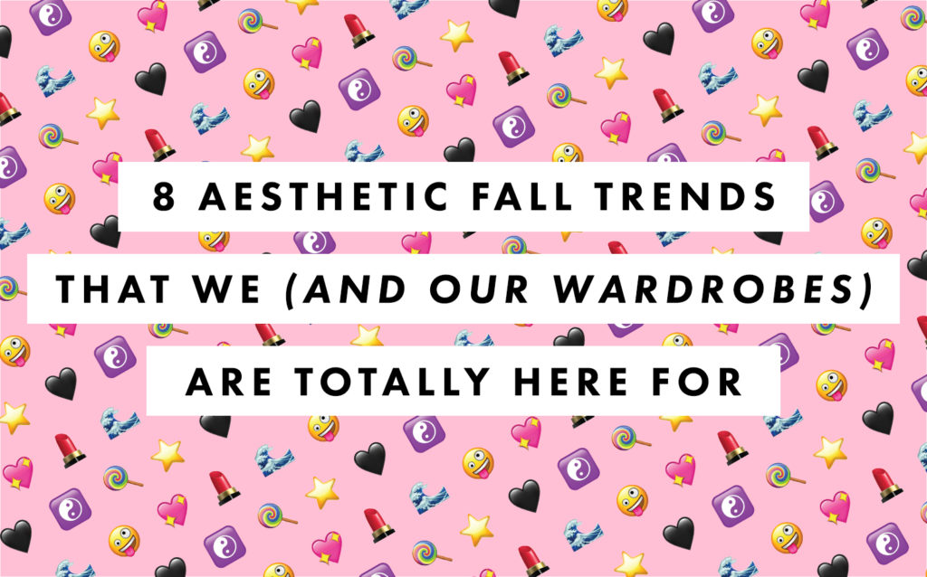 aesthetic fall trends hero banner with emojs