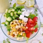 cilantro lime salad made with grilled corn