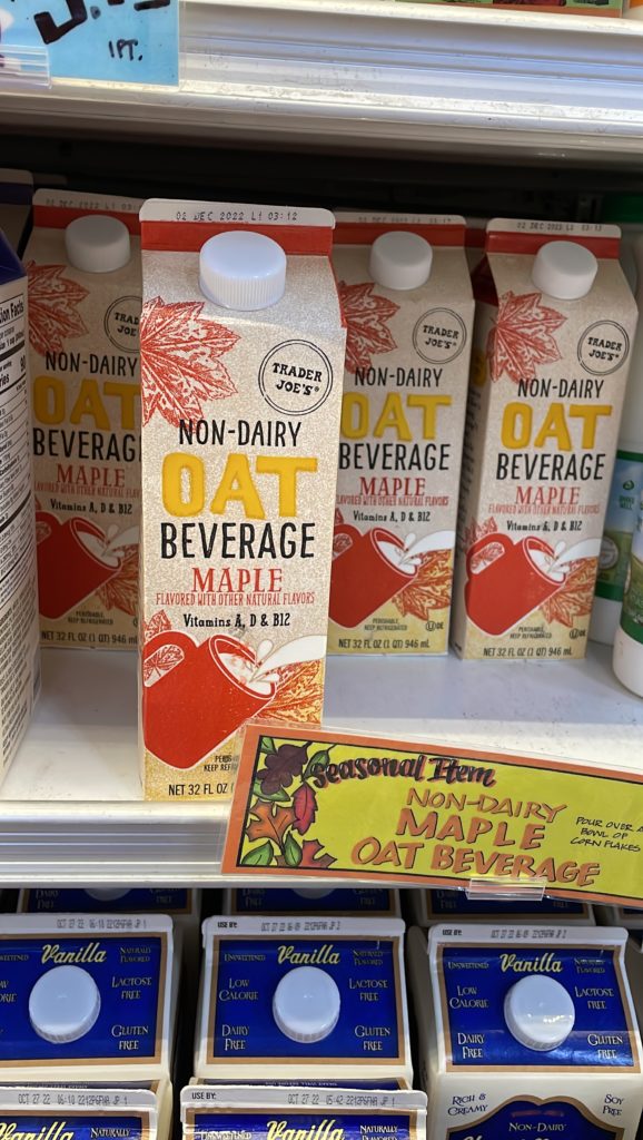 trader joe's fall reviews non-dairy maple oat beverage