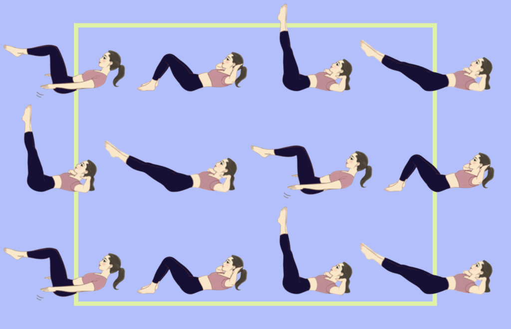collage of various ab workouts on a light purple background coregasm feature image