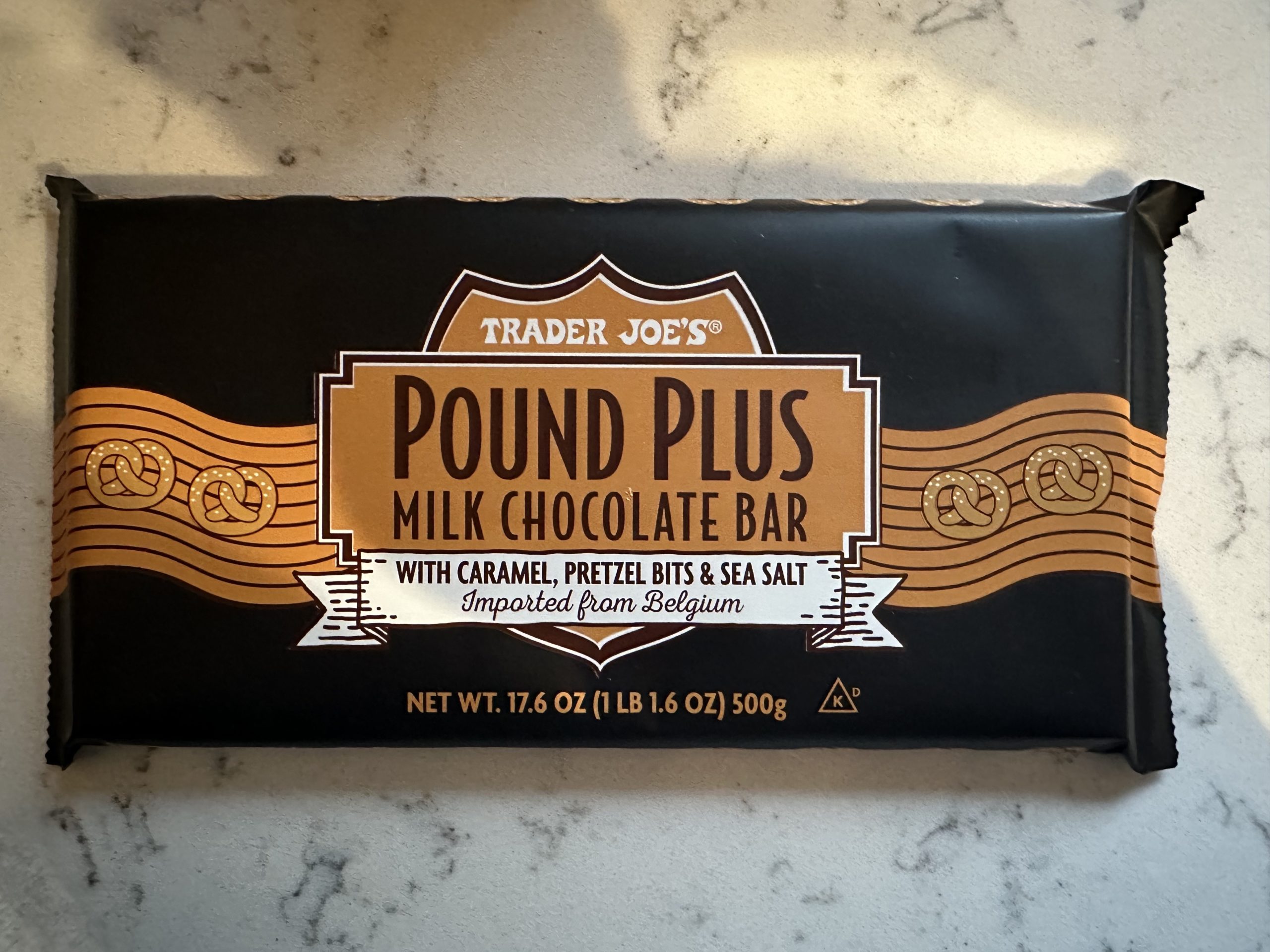 pound plus milk chocolate bar with pretzel and sea salt trader joe's gift ideas