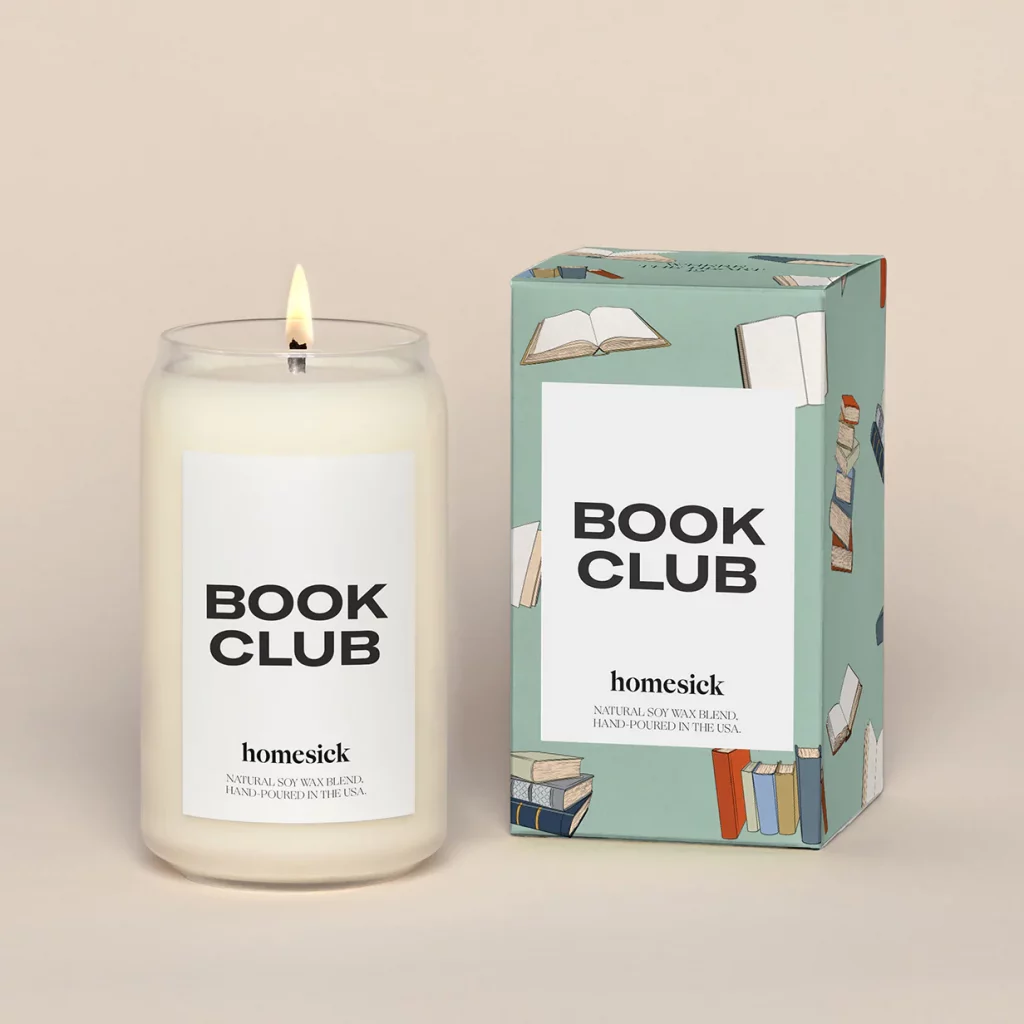 homesick book club candle gifts for book lovers
