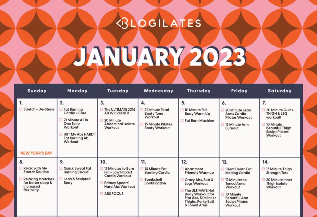 Blogilates sales beginner calendar