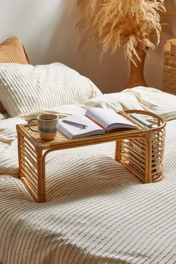 rattan bed tray gifts for book lovers