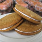 chocolate chip cookie sandwiches cassey ho blogilates cookies with buttercream filling on a plate