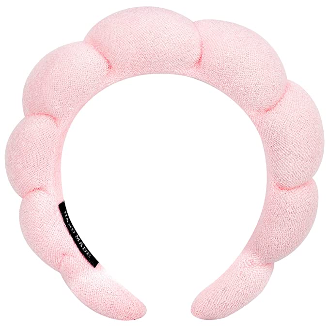 bubble headband pink for washing face