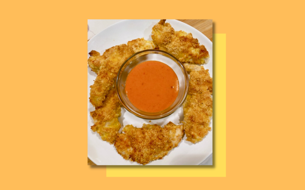truffle crusted chicken tenders with truffle hot sauce superbowl recipe