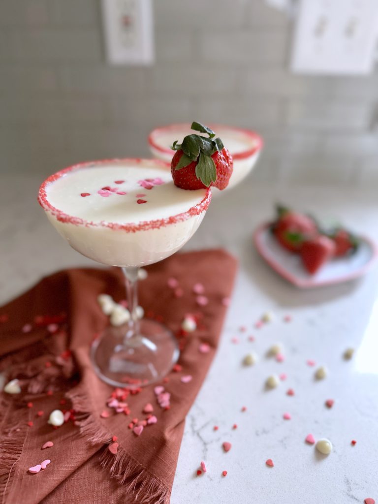 white chocolate martini mocktail blogilates non-alcoholic drink valentine's day