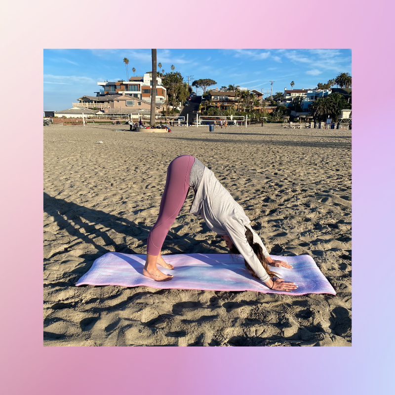 popflex yoga mat on beach