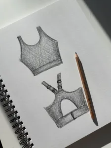 sketch of mean   interaction   sports bra blogilates