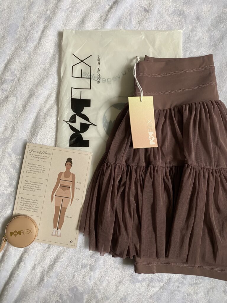 popflex pirouette tiered skort flatlay unboxing 