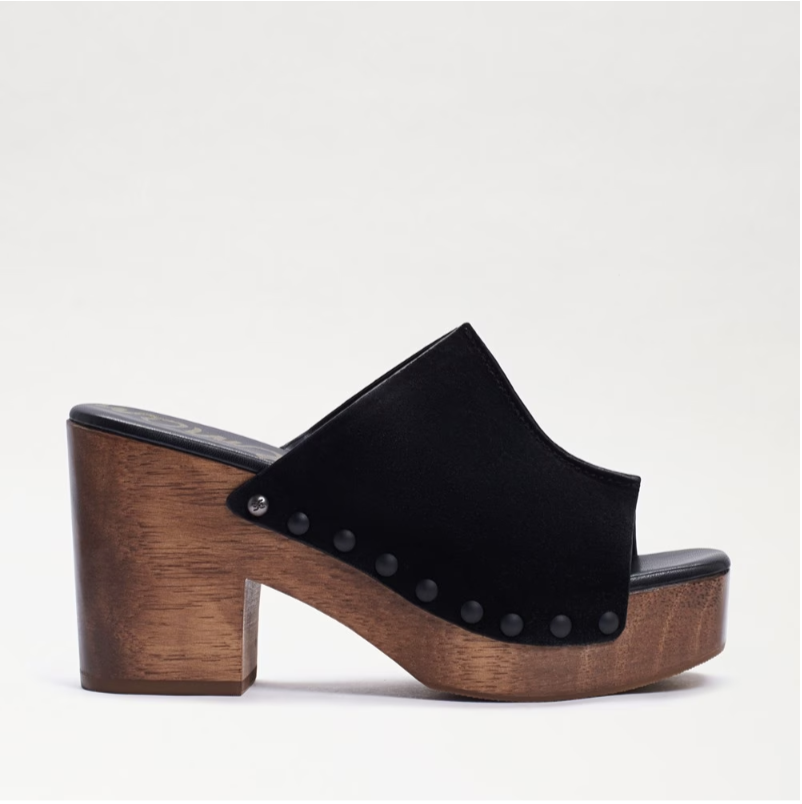 black platform clogs