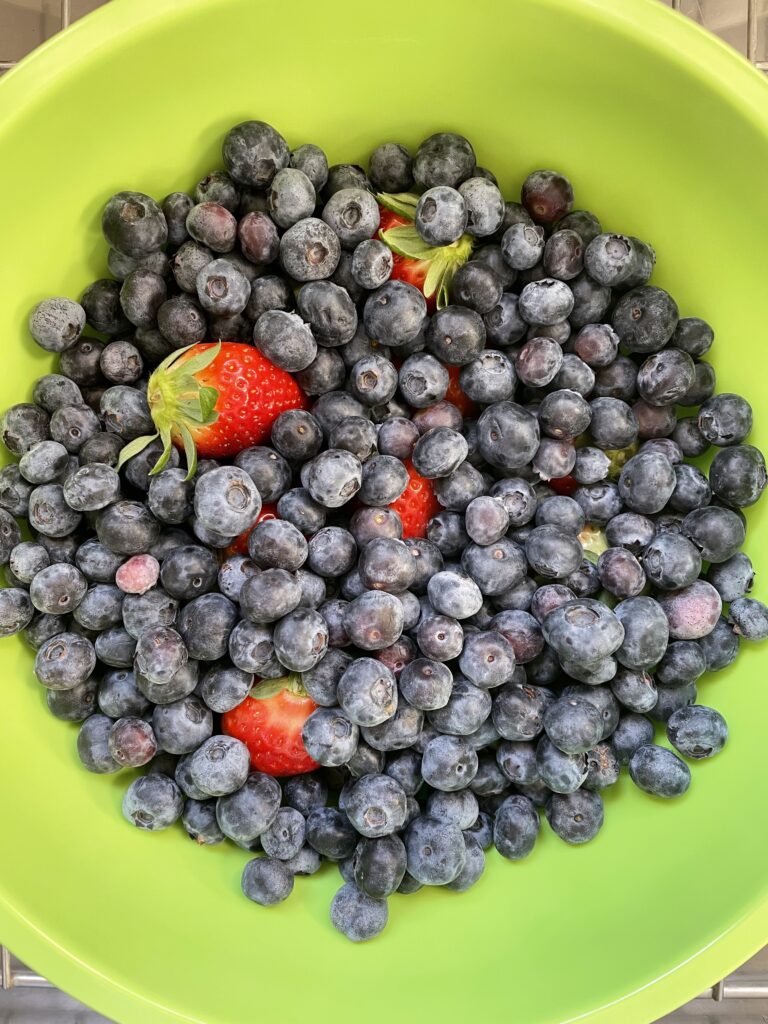 bowl of blueberries and strawberries natural sugar
