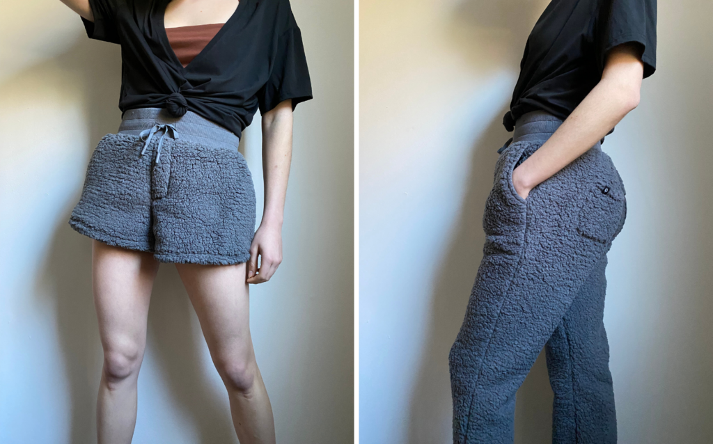 popflex sherpa shorts blanket pants review