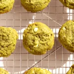 rows of browned butter matcha cookies made with sculpt + debloat matcha milkshake protein blogilates