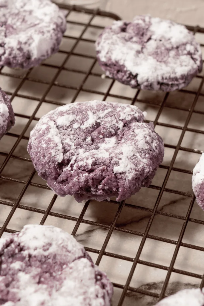 blogilates protein ube crinkle cookies