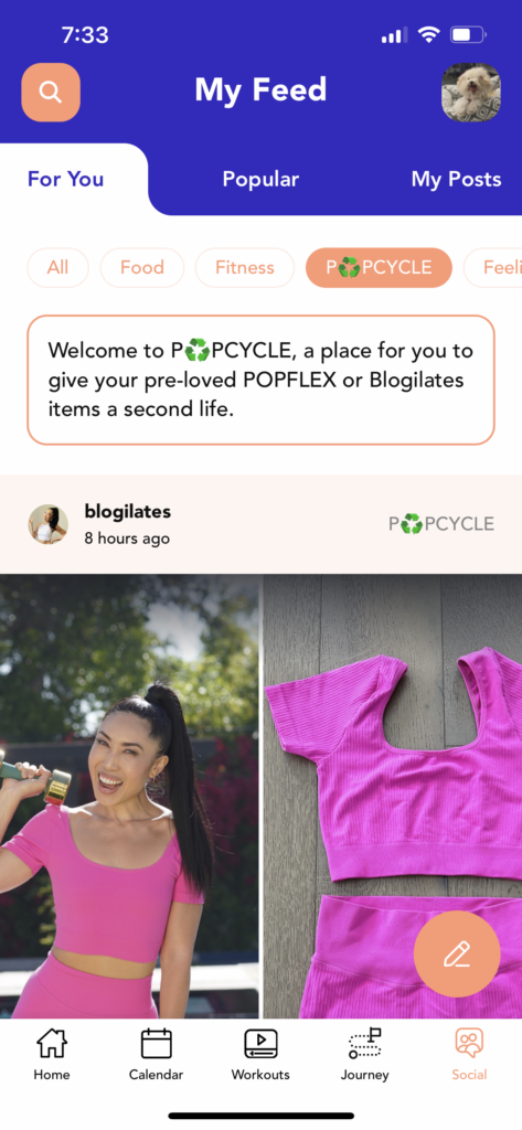 body by blogilates screenshot P♻PCYCLE feature cassey ho sustainability clothing swap
